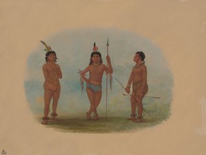 Tre unga Tobos-män, 18541869. av George Catlin