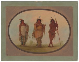 Tre Yumaya-indianer av George Catlin
