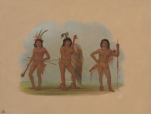 Tre Zurumati-indianer, 18541869. av George Catlin