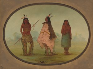Två Apachee-krigare och en kvinna, 18551869. av George Catlin