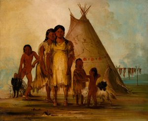 Två comancheflickor av George Catlin