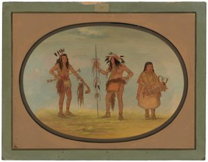 Två Ojibbeway Warriors och en kvinna av George Catlin