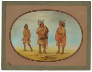 Två Weeah Warriors och en kvinna av George Catlin