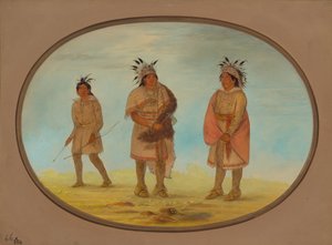 Två Weeah-krigare och en kvinna, 18611869. av George Catlin