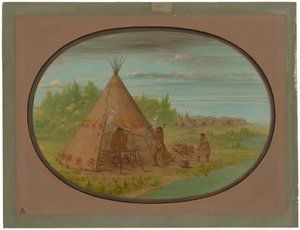Ångbad - Minatarree av George Catlin