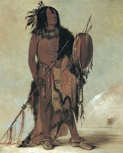 Wún-nes-tou, vit buffel, en åldrad medicinman av George Catlin