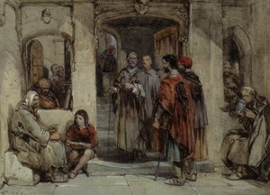 A Scene of Monastic Life, 1850 (wc på papper) av George Cattermole