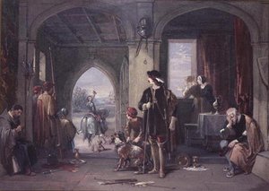 The Rivals Departure (wc på papper) av George Cattermole