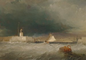 Hamn på en stormig dag