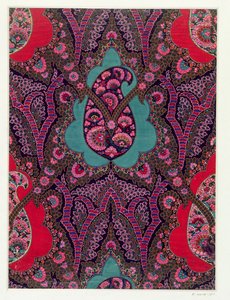 Tygdesign för Paisley-sjalar, ca 1871 av George Charles Haite