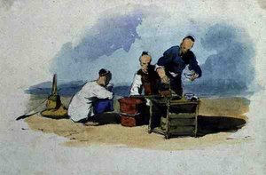 Chow (wc över svart bly) av George Chinnery