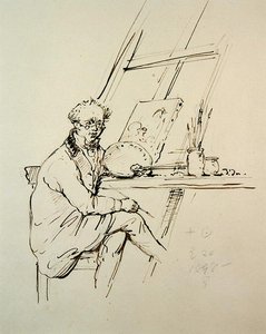 Självporträtt (penna och bläck på papper) av George Chinnery
