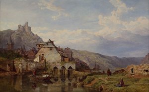 Utsikt över Bouvignes vid Meuse