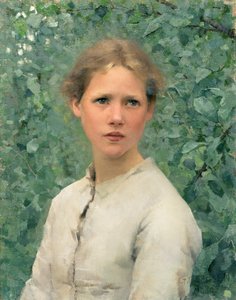 Ett flickhuvud av George Clausen
