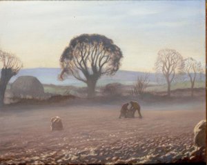 Höstmorgon - potatisskörd av George Clausen