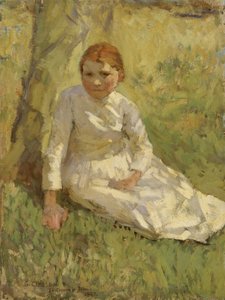 Flicka på ett fält av George Clausen