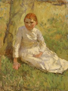Flicka på en åker, 1897. av George Clausen