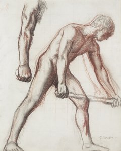 Nakenstudie för pojken och mannen, 1908 (kritor på papper)