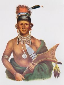 Appanoose, en Sauk-hövding, 1837, illustration från "The Indian Tribes of North America, Vol.2", av Thomas L. McKenney och James Hall, pub. av John Grant