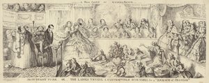 En satirisk teckning av Queens Bench av George Cruikshank