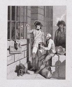 "En visslande butik: Tom & Jerry besöker Logic, ombord på flottan", Fleet Prison, London, 1821 av George Cruikshank