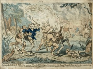 All Among the Hottentots Capering Ashore..., publicerad 7 september 1819 av George Cruikshank