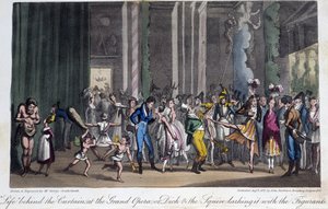 Bakom kulisserna på operan - i "Life in Paris" av David Carey, London av George Cruikshank