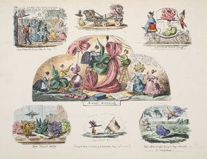 Bonnet Building, pub. 1828 (handfärgad gravyr) av George Cruikshank