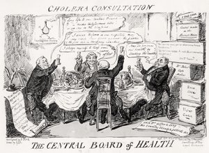 Kolerakonsultation vid Centralstyrelsen, publicerad den 27 februari 1832 av George Cruikshank