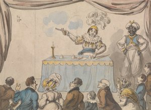 Trollkarl med pistol och kort av George Cruikshank