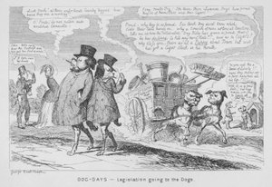 Dog-Days, lagstiftning som går till hundarna (gravyr) av George Cruikshank