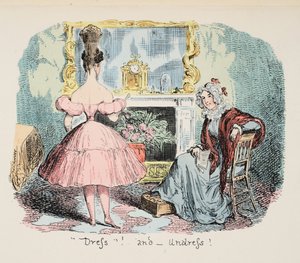 Klä av och på, pub. 1832 (Handfärgad gravyr) av George Cruikshank