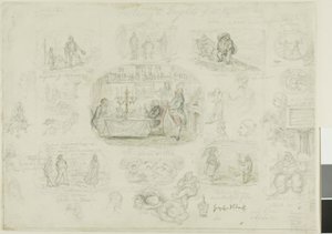 Mode och skräck 1829 (recto); Angels Ever Bright and Fair (verso) av George Cruikshank