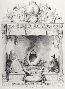 Frontispice av Askungen och glastoffeln av Charles Perrault av George Cruikshank