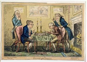 Game of Chess, utgiven av H. Humphrey, London (färgad etsning) av George Cruikshank