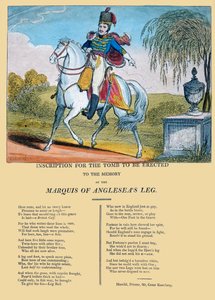 Inskription för graven som ska resas till minnet av markisen av Angleseas ben, utgiven av R. Harrild, c.1815 av George Cruikshank
