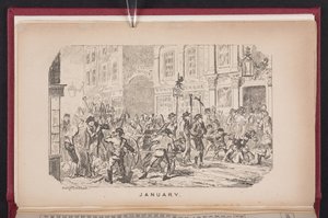 Januari från The Comic Almanack av George Cruikshank