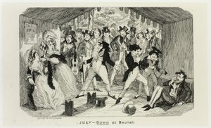 Juli - Down at Beulah från George Cruikshanks stålgravyrer till The Comic Almanacks: 1835-1853 av George Cruikshank