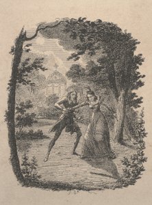 Mannen och kvinnan i trädgården (etsning) av George Cruikshank