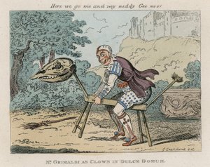 Mr Joseph Grimaldi som clown i Dulce Domum av George Cruikshank