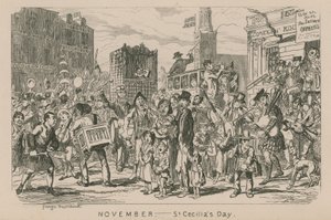 November - St Cecilias dag av George Cruikshank