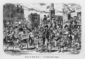 november, St Cecilias dag (gravyr) av George Cruikshank