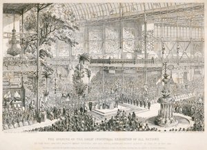 Invigning av den stora utställningen, Crystal Palace, Hyde Park, London, 1851 av George Cruikshank