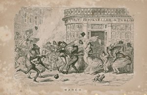 Människor kämpar mot de hårda vindarna av George Cruikshank