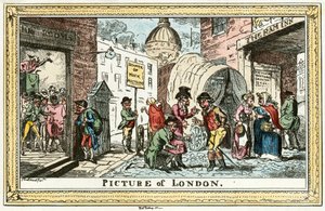 "Bild av London", 1820 av George Cruikshank