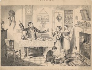 Bild I, Flaskan tas fram för första gången av George Cruikshank