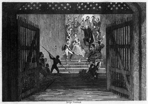Prinsessan Elizabeth fördes som fånge till Tower of London, 1554 1840. av George Cruikshank