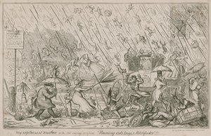 Regnande katter, hundar och högaffel av George Cruikshank