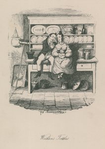 Scen i Londons liv: Watkins Tottles av George Cruikshank