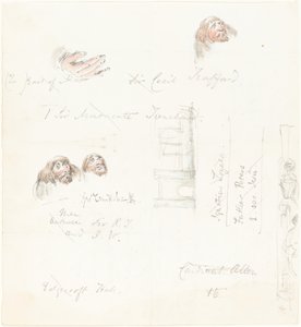 Skisser av groteska ansikten av George Cruikshank